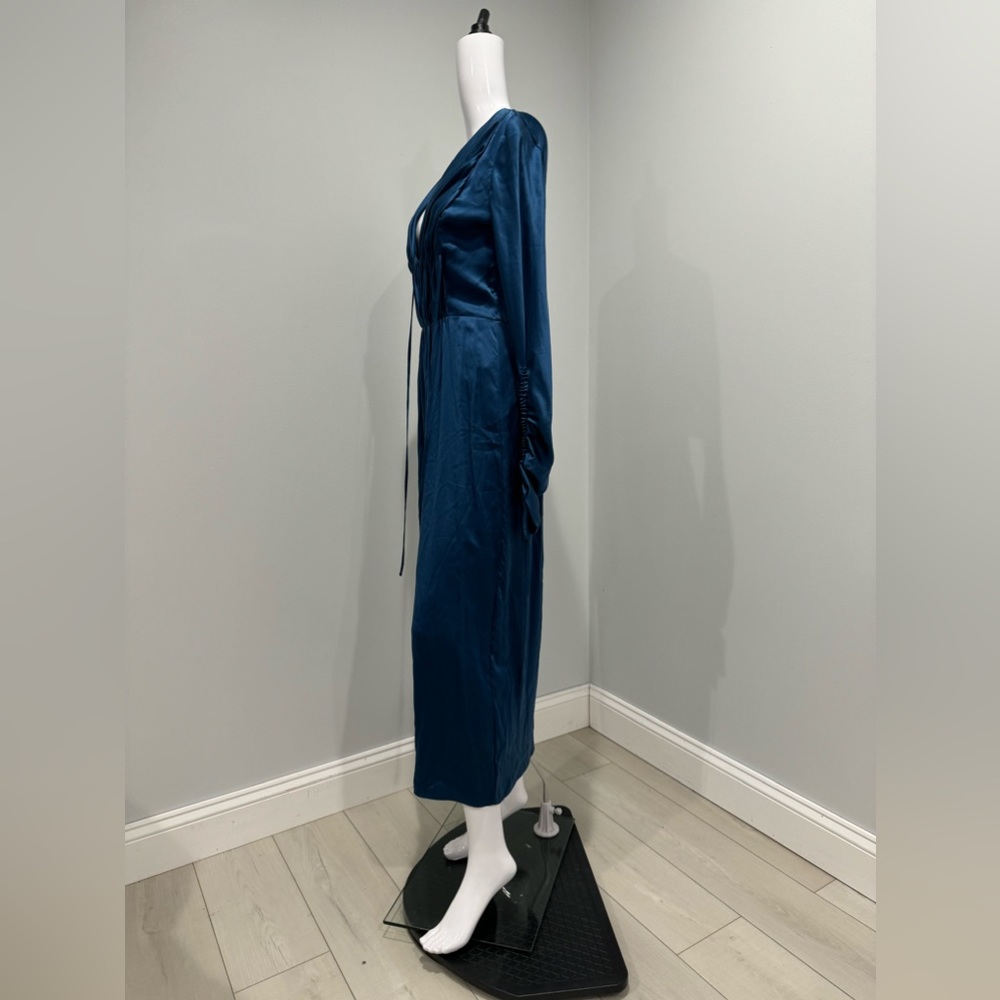 $1495 Alejandra Alonso Rojas Silk Satin Midi-Dress size 6 - Picture 9 of 11